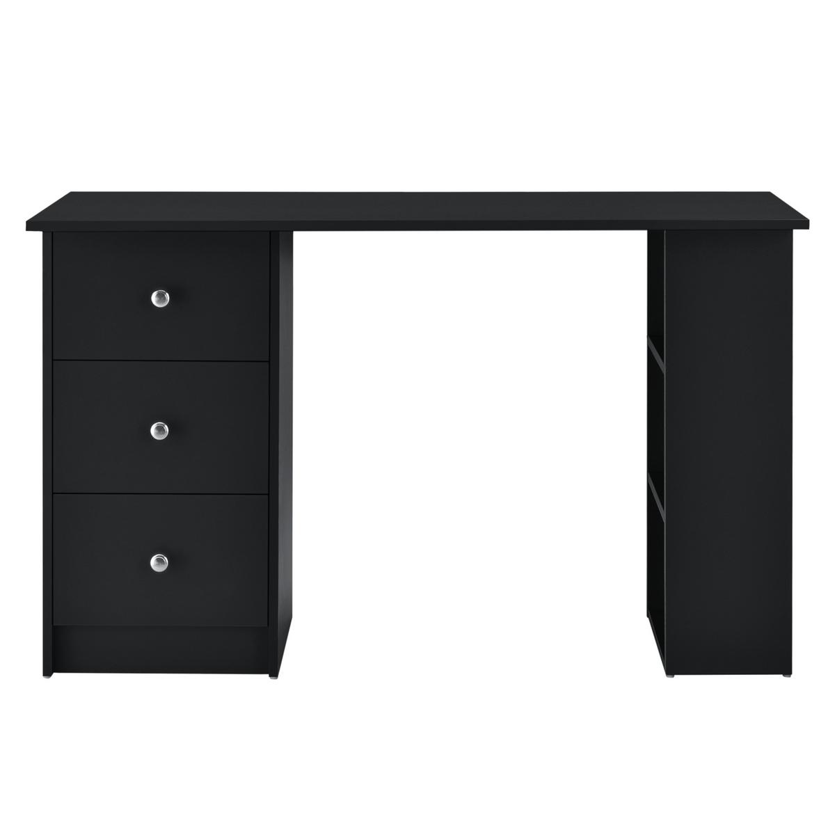 SCHREIBTISCH Lemberg - Schwarz, Holzwerkstoff (49/120/72cm) - [en.casa]