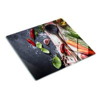 GLASPLATTE 60x52 cm Zutaten - Multicolor, Glas (60/0.4/52cm) - TULUP