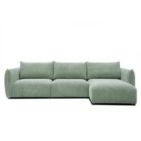 ECKSOFA TAUER 5-Sitzer, mintgrün - Schwarz/Mintgrün, Holzwerkstoff/Kunststoff (294/173cm) - Wozimo