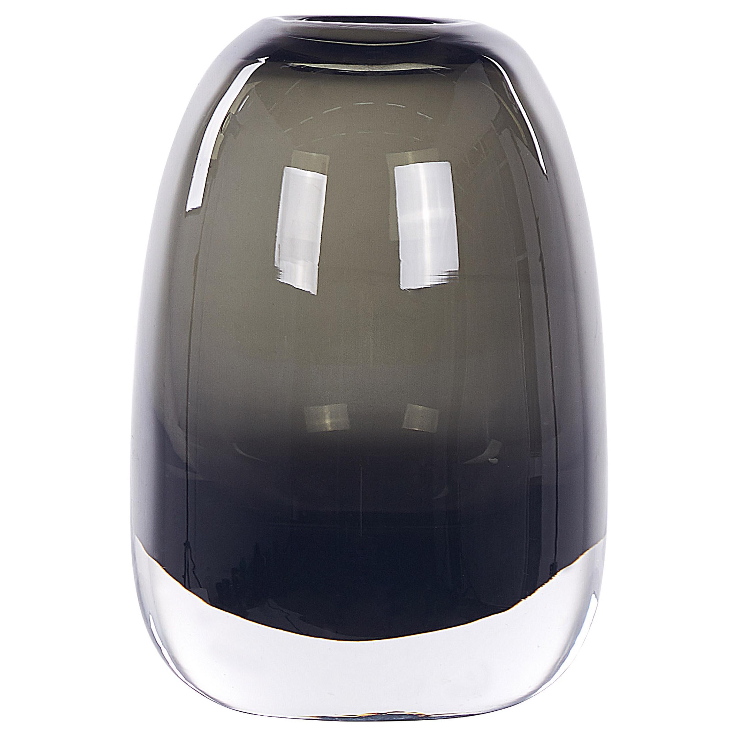BLUMENVASE Glas grau Fyska - Grau, Glas (18cm) - Beliani