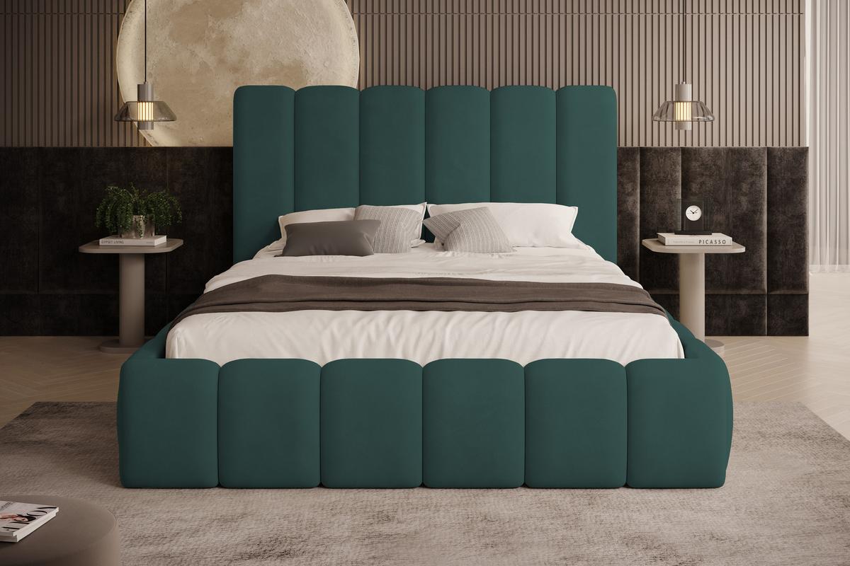 POLSTERBETT Vilo 180x200 mit Bettkasten und Stabilem Metallgestell - Türkis, Textil (180/200cm) - Storez24