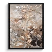 POSTER MIT RAHMENGERAHMTES BILD Mandelblüte - Kunst - Van Gogh - Beige - Abstrakt Posterleiste 60x80 cm - Braun, Papier (60/80cm) - MuchoWow