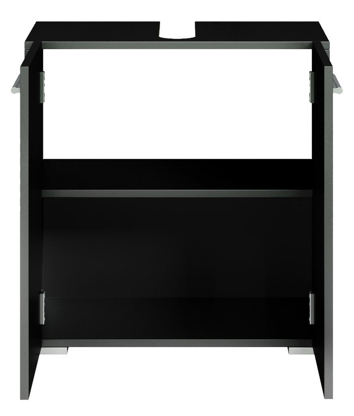 WASCHBECKENUNTERSCHRANK Jupiter 2 Türen Schwarz - 60 x 30 x 60 cm - Schwarz, Holz (60/60/30cm) - Badplaats
