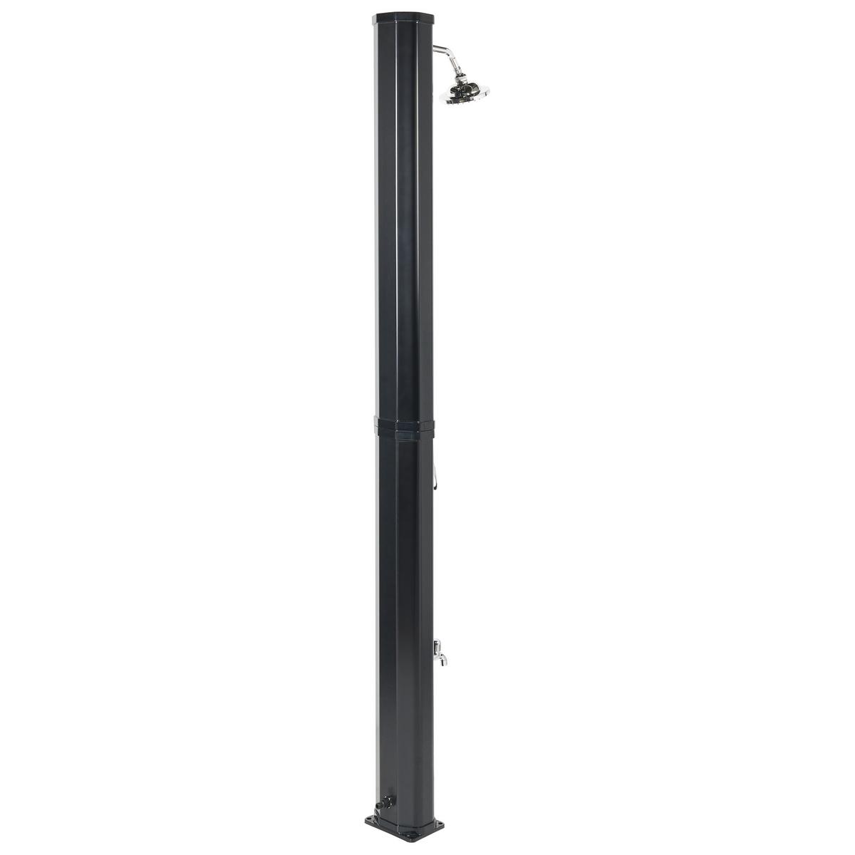 FREISTEHENDE solarbetriebene Gartendusche Schwarz Topocalma - Schwarz, Kunststoff (18/217/15cm) - Beliani