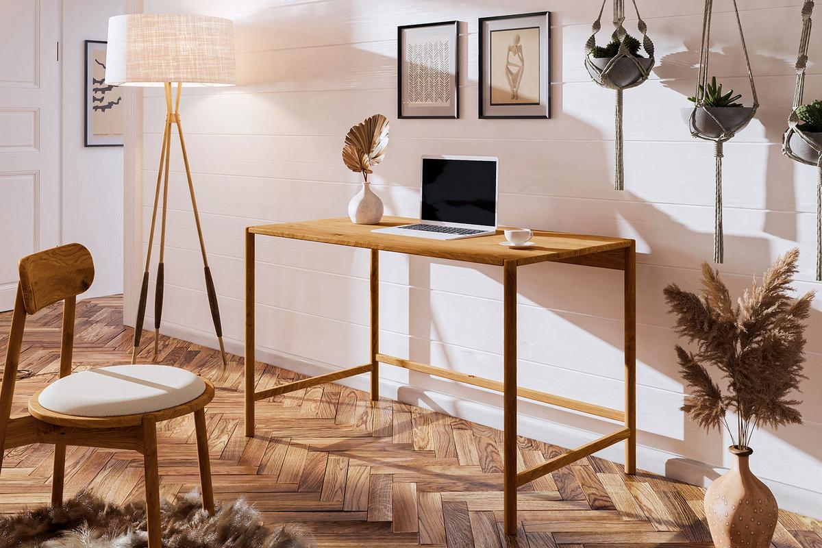 SCHREIBTISCH INA Wildeiche - Mokka, Holz (65/120/75cm) - byoak