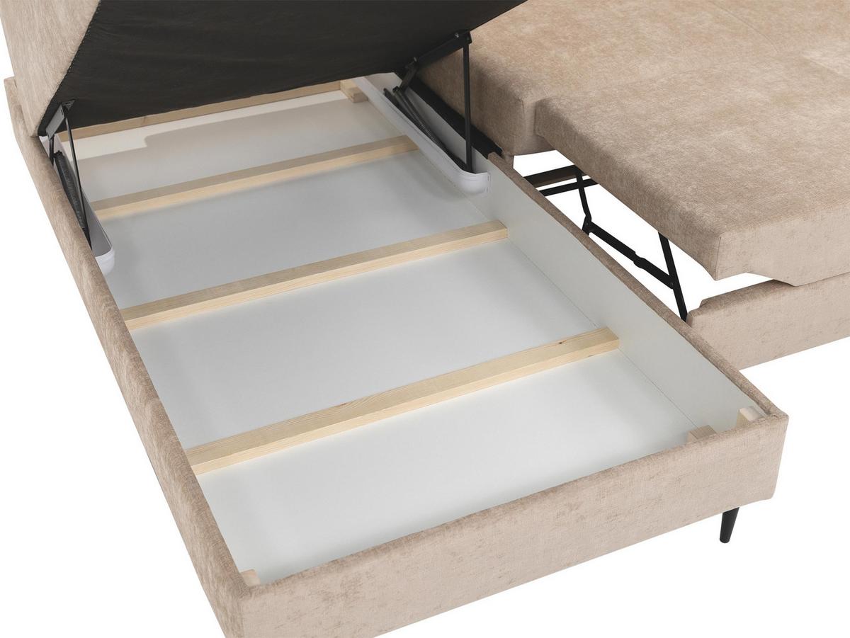 ECKSOFA Kadurin, Seite: Links - Schwarz/Bronzefarben, Holz/Kunststoff (276/206cm) - MIRJAN24