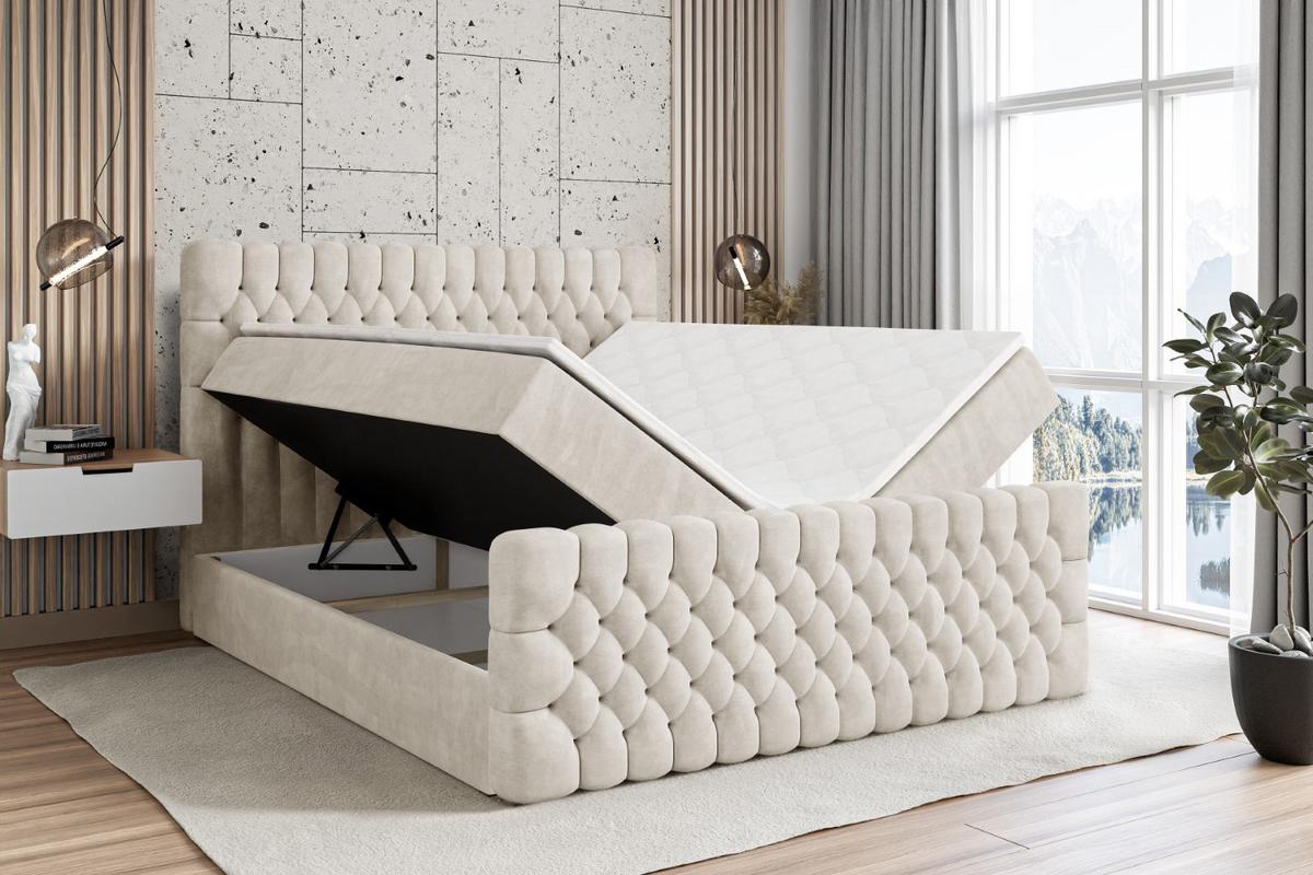 BOXBETT SERENE-Z - 120 x 200 - H3 - Ecru - Ecru, Holzwerkstoff (120/200cm) - ALTDECOR