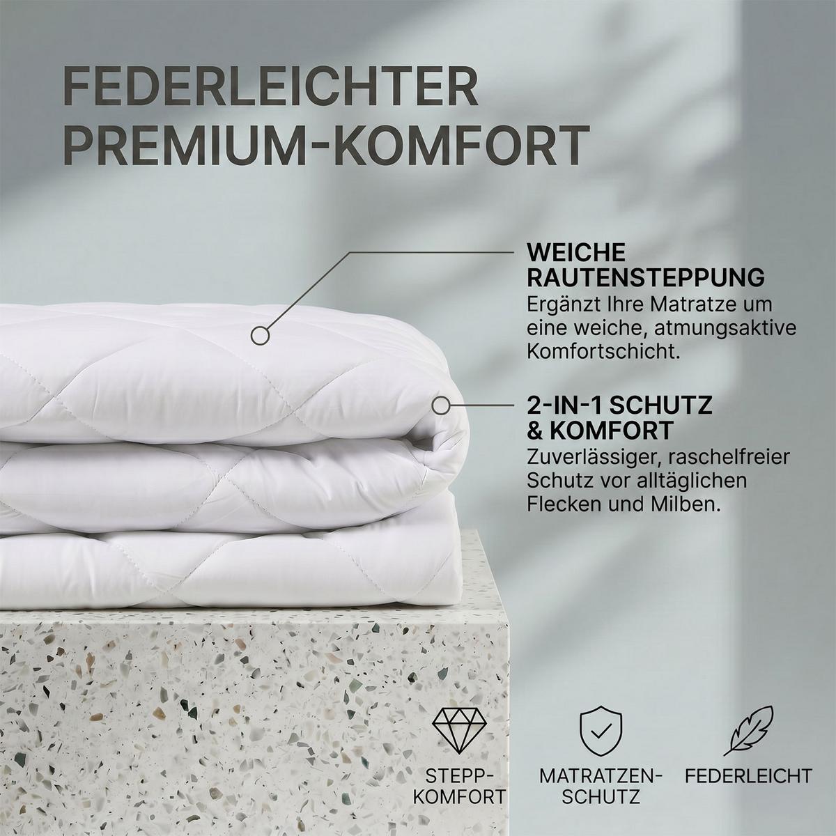 MATRATZENTOPPER kühlend 135/190 cm - Weiß, Textil - Homescapes