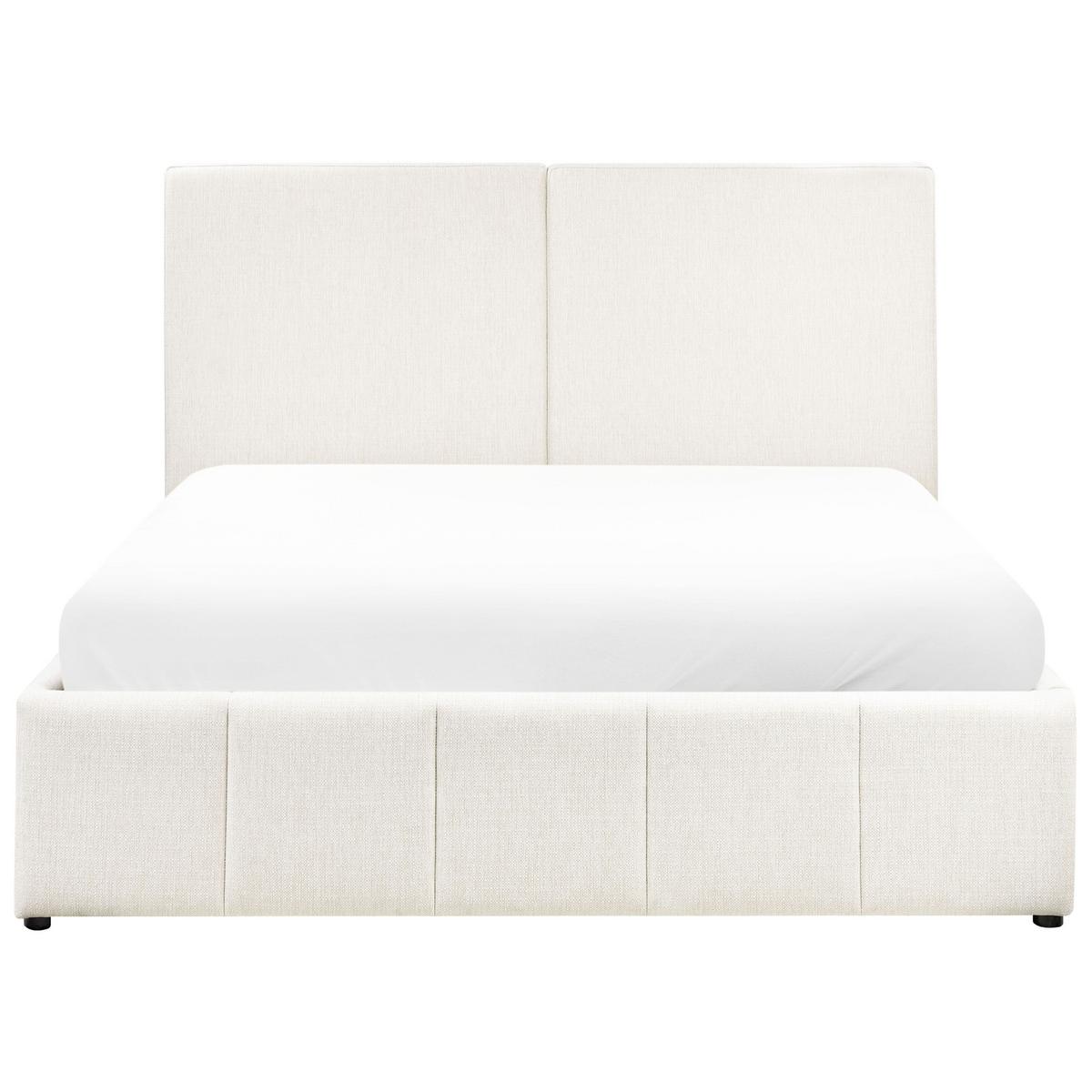 BETT mit Stauraum 160/200 cm Stoff Cremeweiß Castelnavet - Creme, Textil (160/200cm) - Beliani