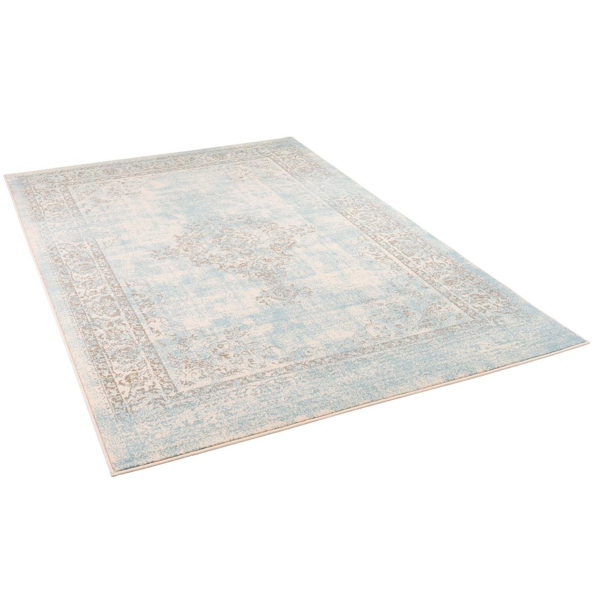 DESIGNER TEPPICH PASSION VINTAGE BORDÜRE - Blau/Beige, Textil (80/150cm) - Pergamon