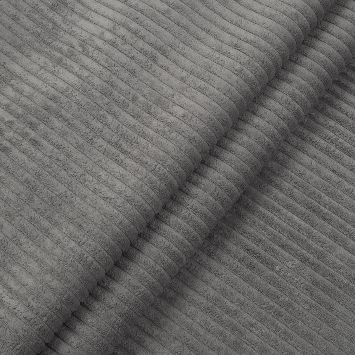 SOFA grau Cord 276 cm, Ecksofa 4-Sitzer, L-Sofa Ottomane rechts - Schwarz/Grau, Holz/Textil (276/183cm) - Inn.Furn