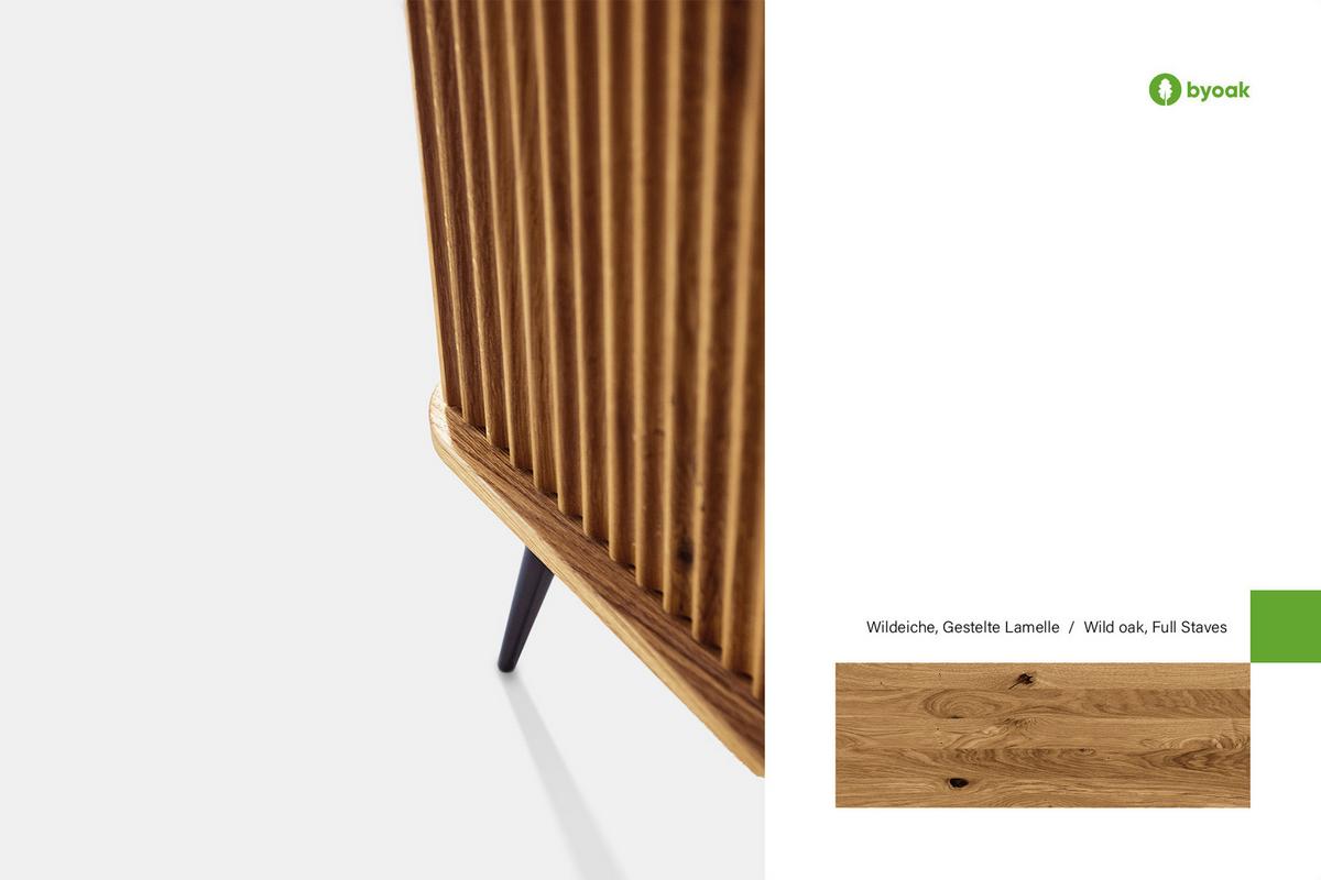 ANRICHTE LINA - Wildeiche, Holz (97/117/46cm) - byoak