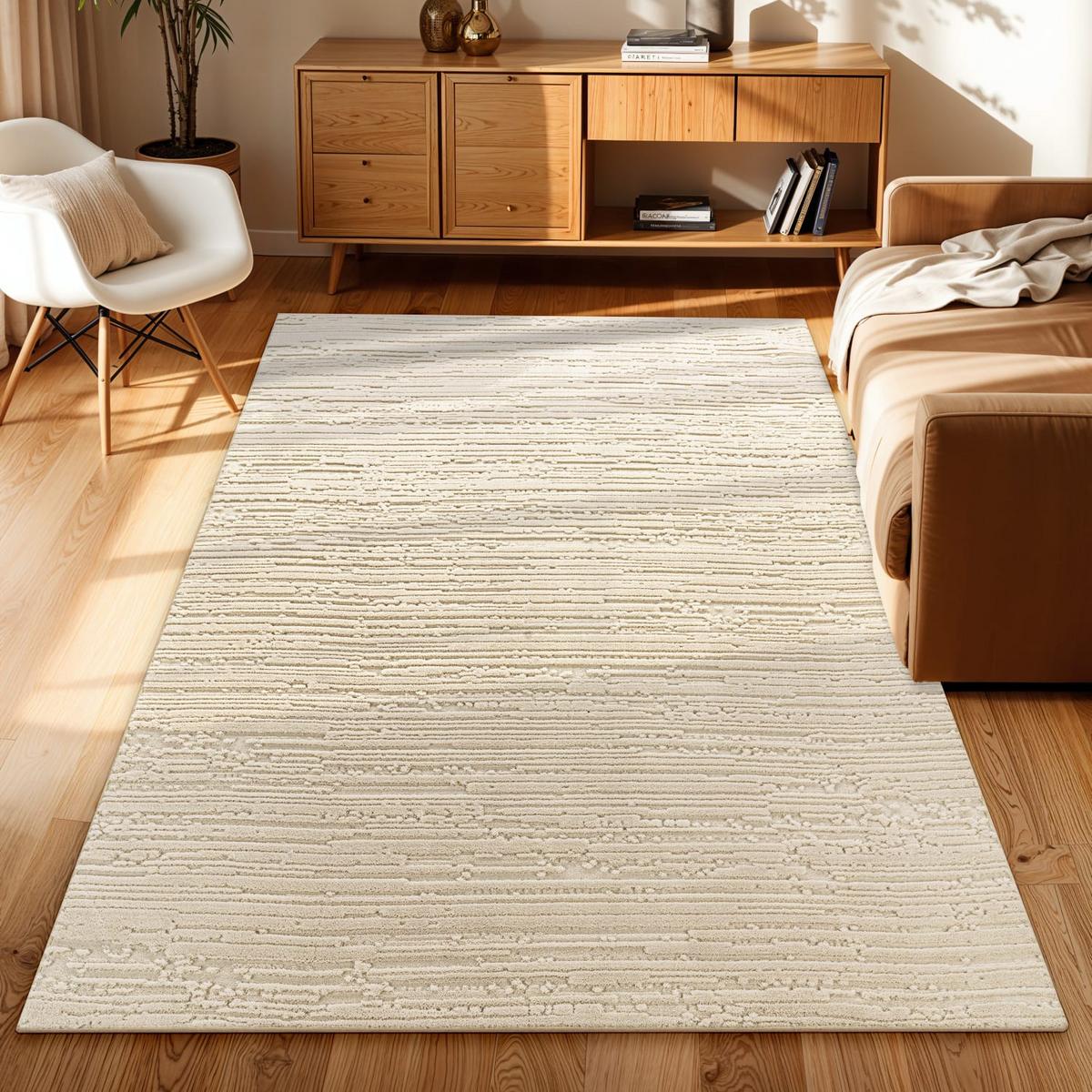 STRUKTURTEPPICH, mit Struktur, Creme, 160 x 220 cm - Beige, Textil (220/160cm) - KADIMA DESIGN