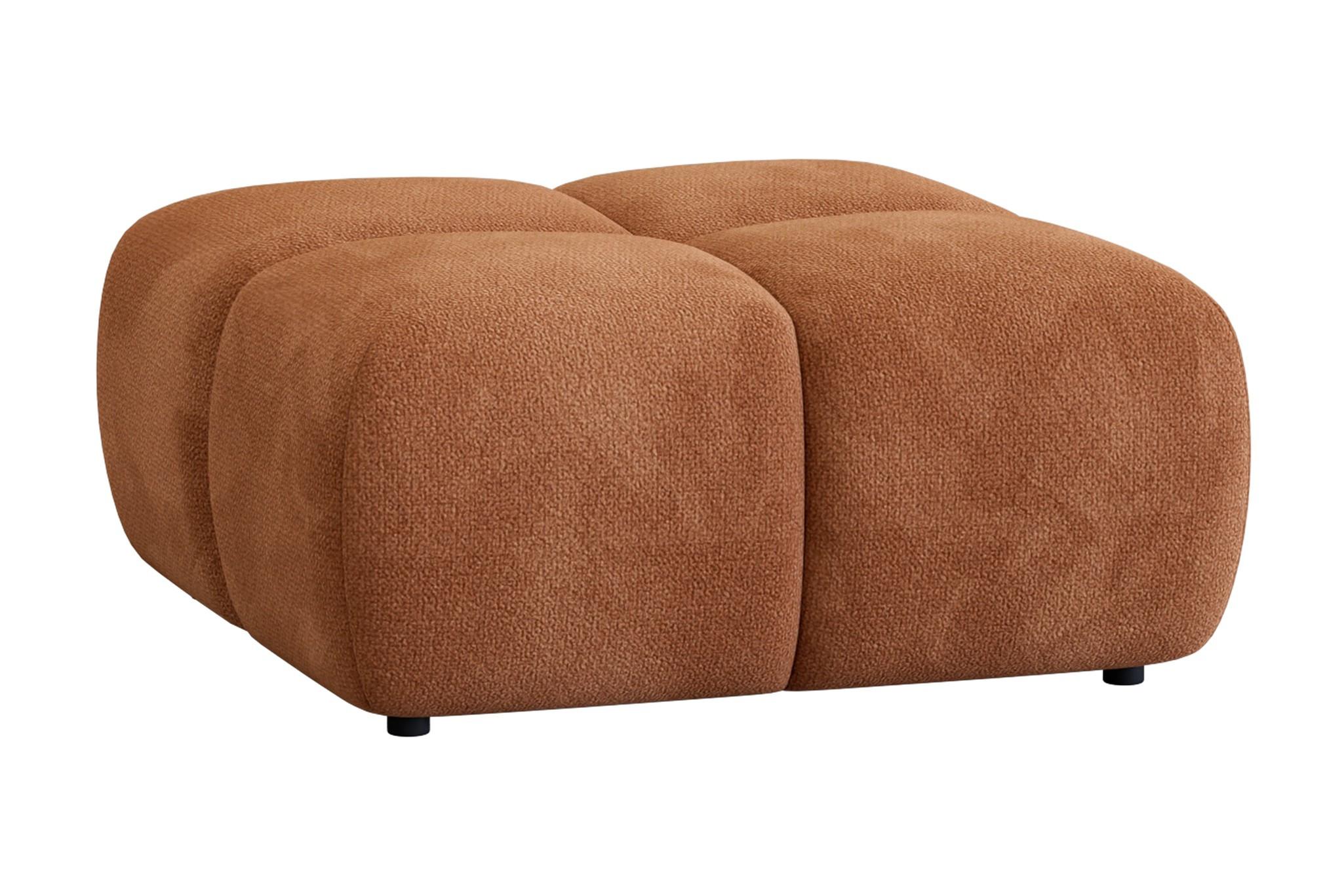 POLSTERHOCKER Vega - Rotbraun, Holzwerkstoff/Textil (90/45/90cm) - Fun Möbel