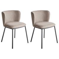 ESSZIMMERSTUHL Beige Mina - Taupe/Schwarz, Textil (45/75/52cm) - Beliani