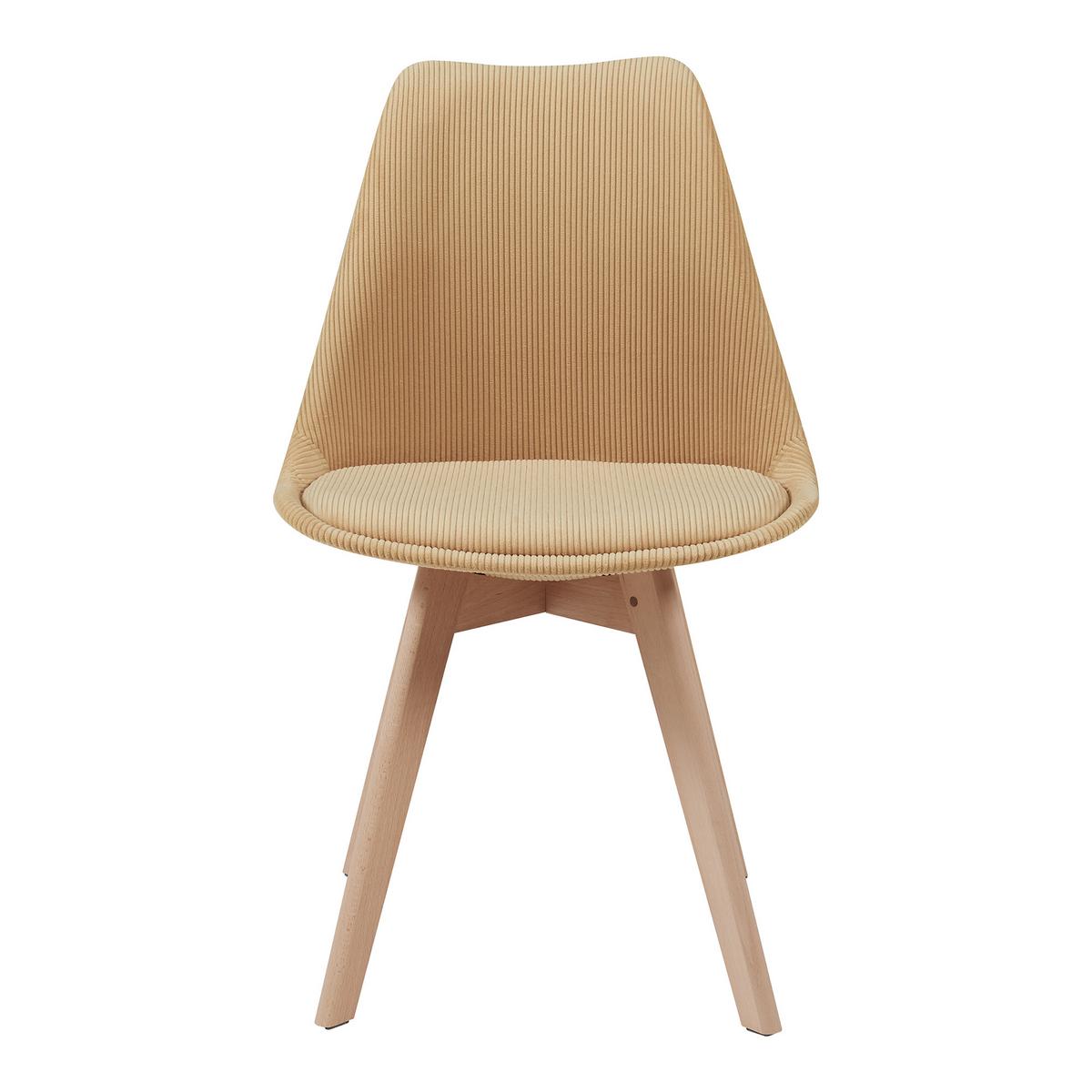 ESSZIMMERSTUHL-SET 2 TLG. Fläten - Gelb/Naturfarben, Holz/Kunststoff (49/82/54cm) - [en.casa]