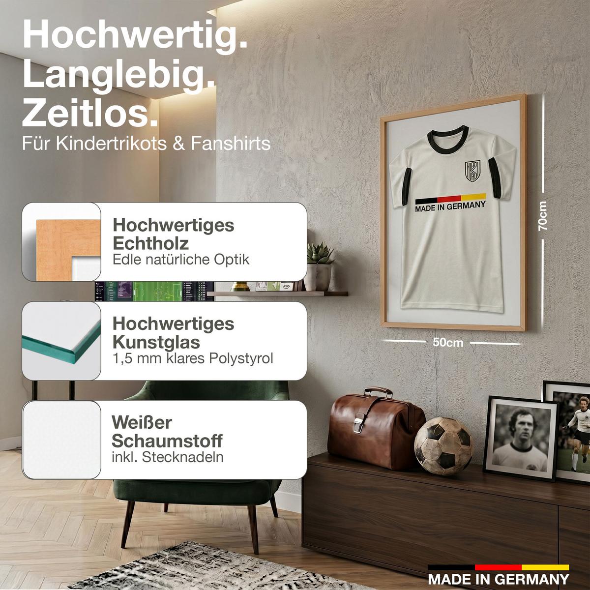 TRIKOTRAHMEN 50/70 mit weißem Hintergrund - Braun, Holz (50/70cm) - K-Möbel