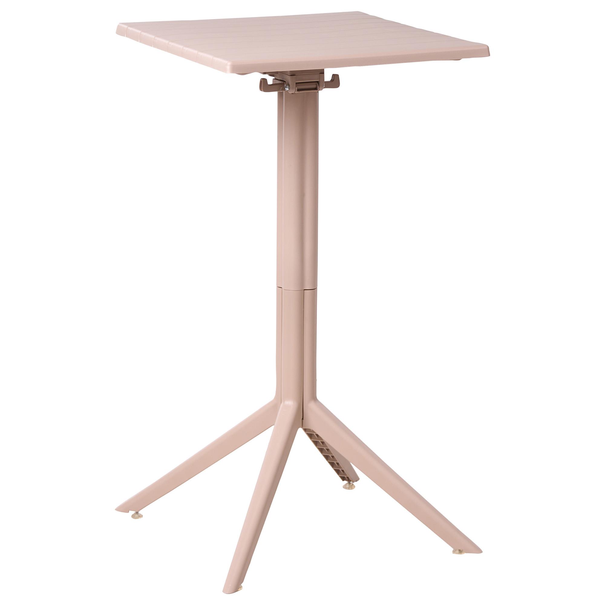 GARTEN-BARTISCH 60/60 cm Beige Lemnos - Beige, Kunststoff (60/60/111cm) - Beliani