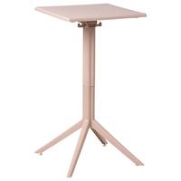 GARTEN-BARTISCH 60/60 cm Beige Lemnos - Beige, Kunststoff (60/60/111cm) - Beliani