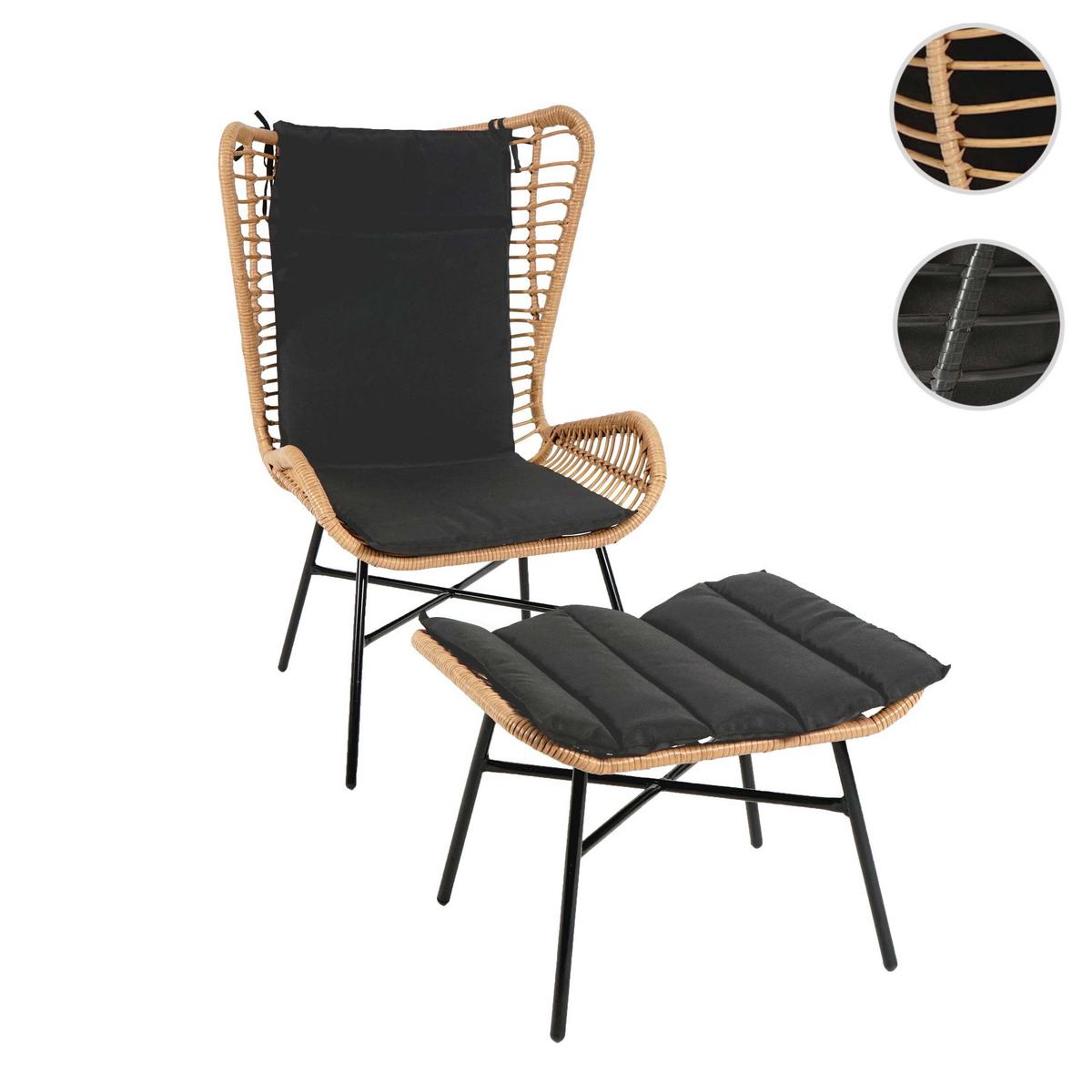 POLY-RATTAN SET G17B Braun - Braun, Kunststoff (68/103/70cm) - MCW