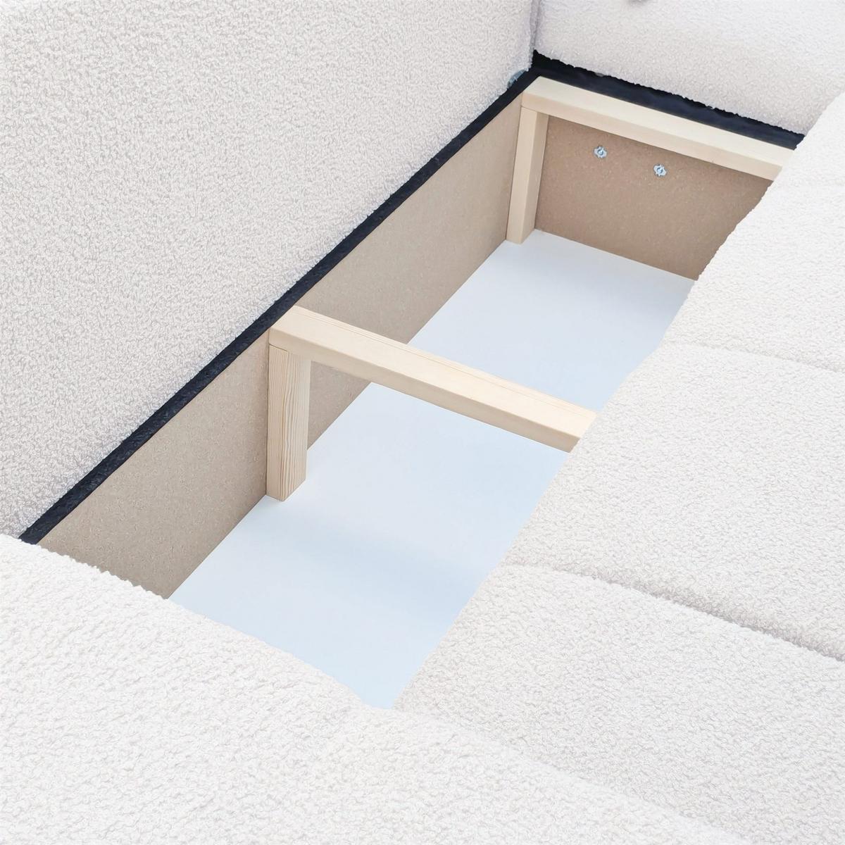 ECKSOFA Anabel Max Mit Schlaffunktion - Weiß, Holzwerkstoff/Textil (145/278cm) - Fun Möbel