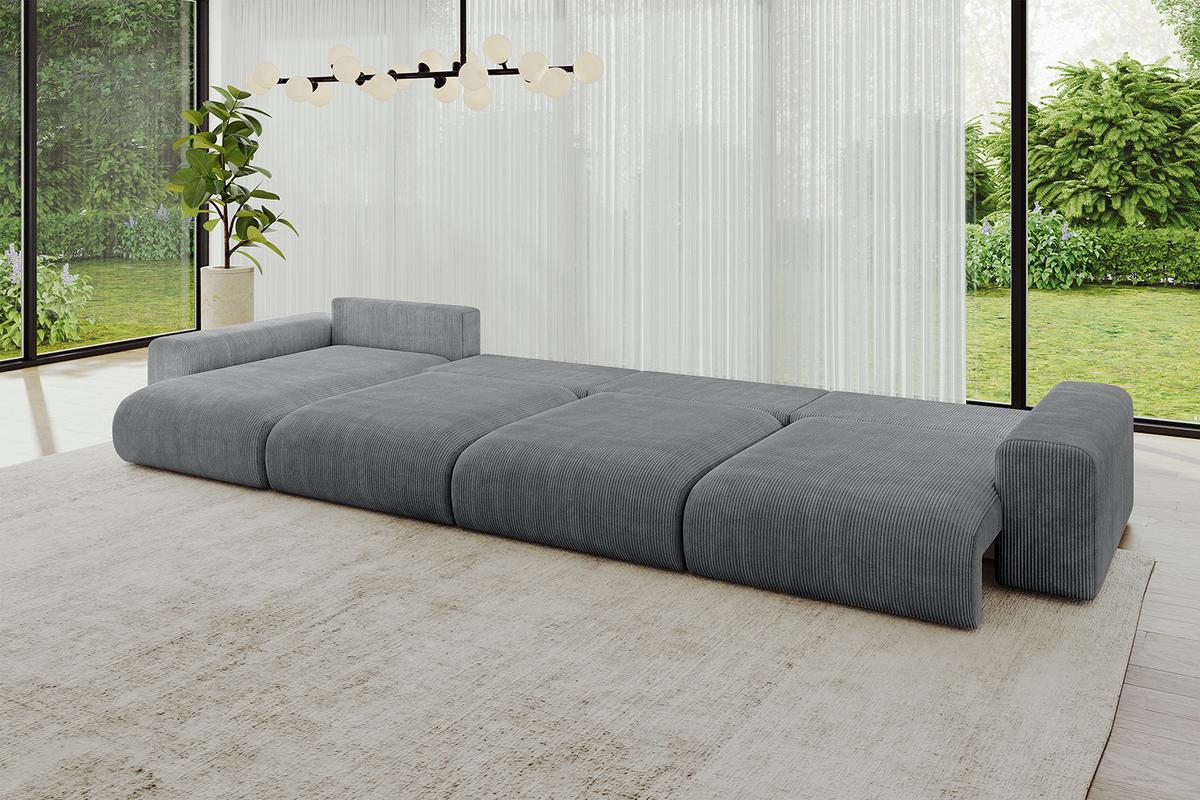 WOHNLANDSCHAFT mit Schlaffunktion ESKAR-U2-464x176x72cm Dunkelgrau - Dunkelgrau, Holzwerkstoff/Kunststoff (176/72/464cm) - ALTDECOR