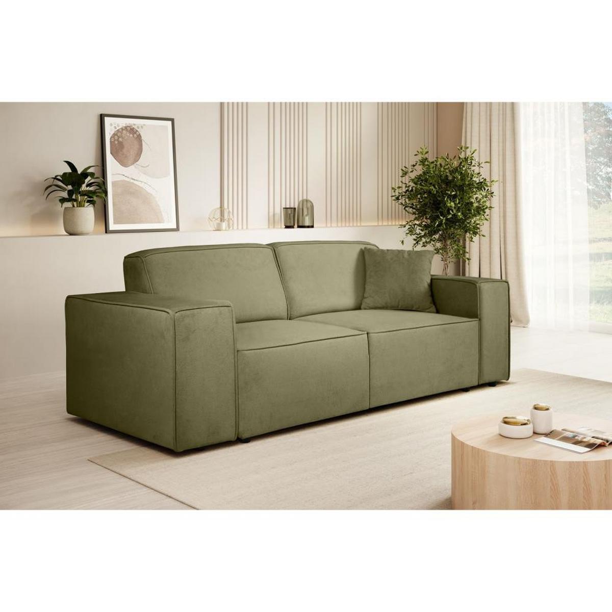 3-SITZER SOFA Pedro ohne Schlaffunktion grün - Schwarz/Grün, Textil (215/75/88cm) - Beautysofa