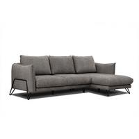 ECKSOFA HOSTEN 4-Sitzer, braun - Schwarz/Braun, Holzwerkstoff/Textil (269/158cm) - Wozimo
