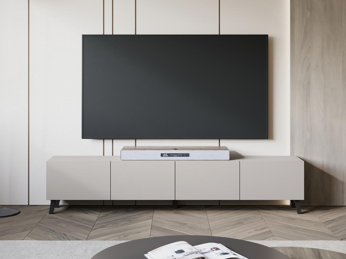 TV-LOWBOARD Phuket 190 - Kaschmir/Schwarz, Holzwerkstoff/Kunststoff (190/40/32cm) - MIRJAN24