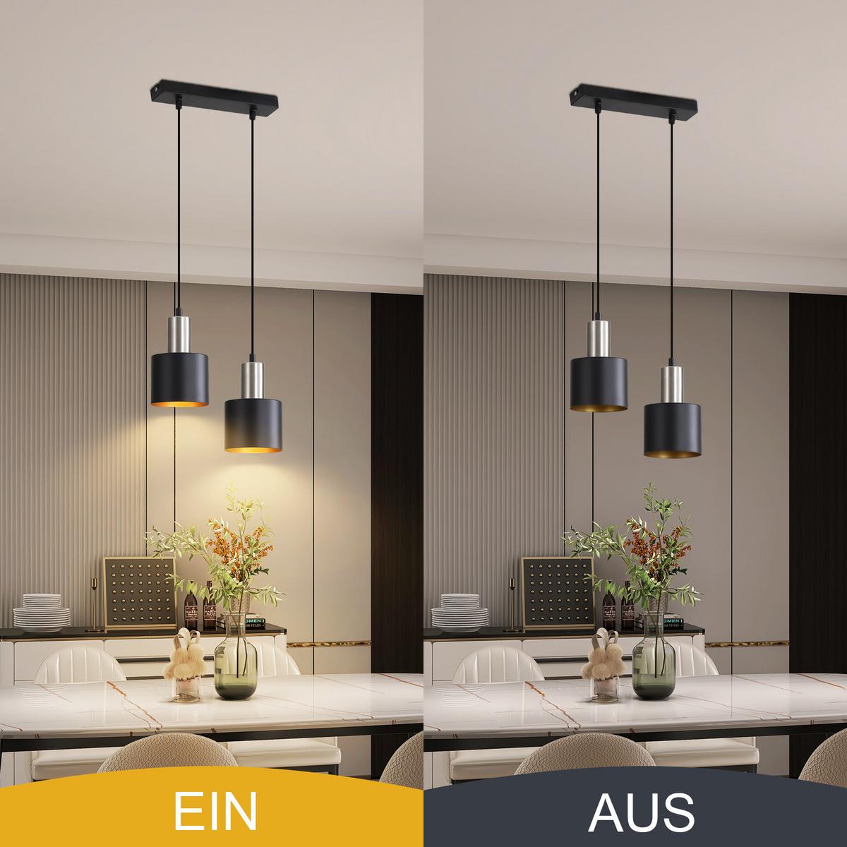 PENDELLEUCHTE Iris 30/30/173.5 cm - Schwarz, Metall (30/30/173.5cm) - ZMH