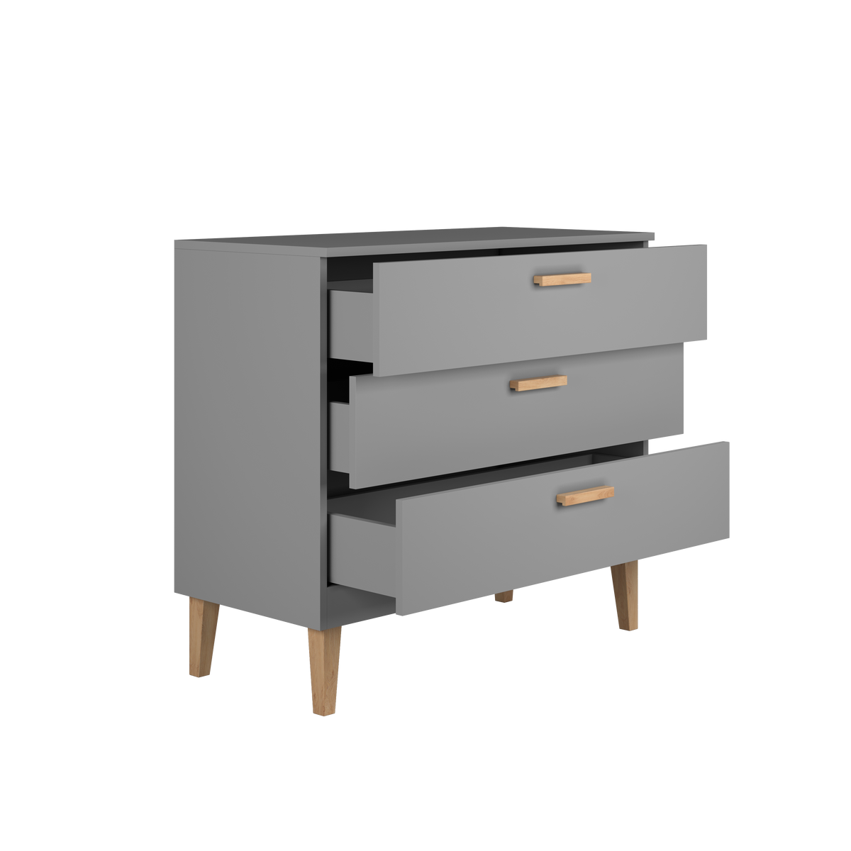 KOMMODE KUBI Grau Grau 100/90/47 - Grau, Holzwerkstoff (100/90/47cm) - RAUMHIRSCH FURNITURE