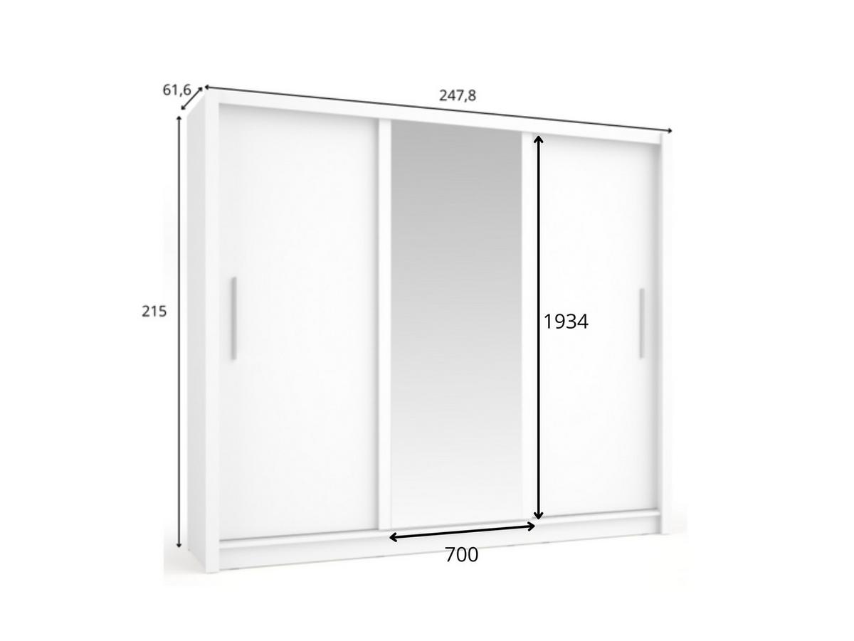 KLEIDERSCHRANK Graphit 248/22/62 - Graphitfarben, Holzwerkstoff (248/22/62cm) - RAUMHIRSCH FURNITURE