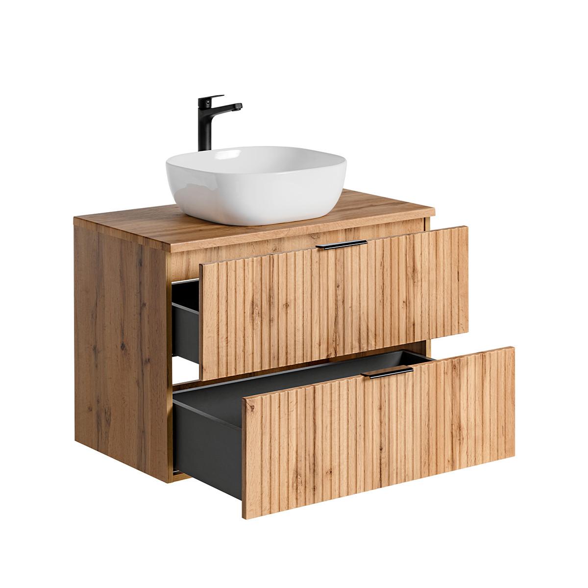 WASCHTISCH 80.6cm Adriel Holz in Eichenoptik - Braun, Holzwerkstoff (80.6/59/46cm) - Petits-meubles