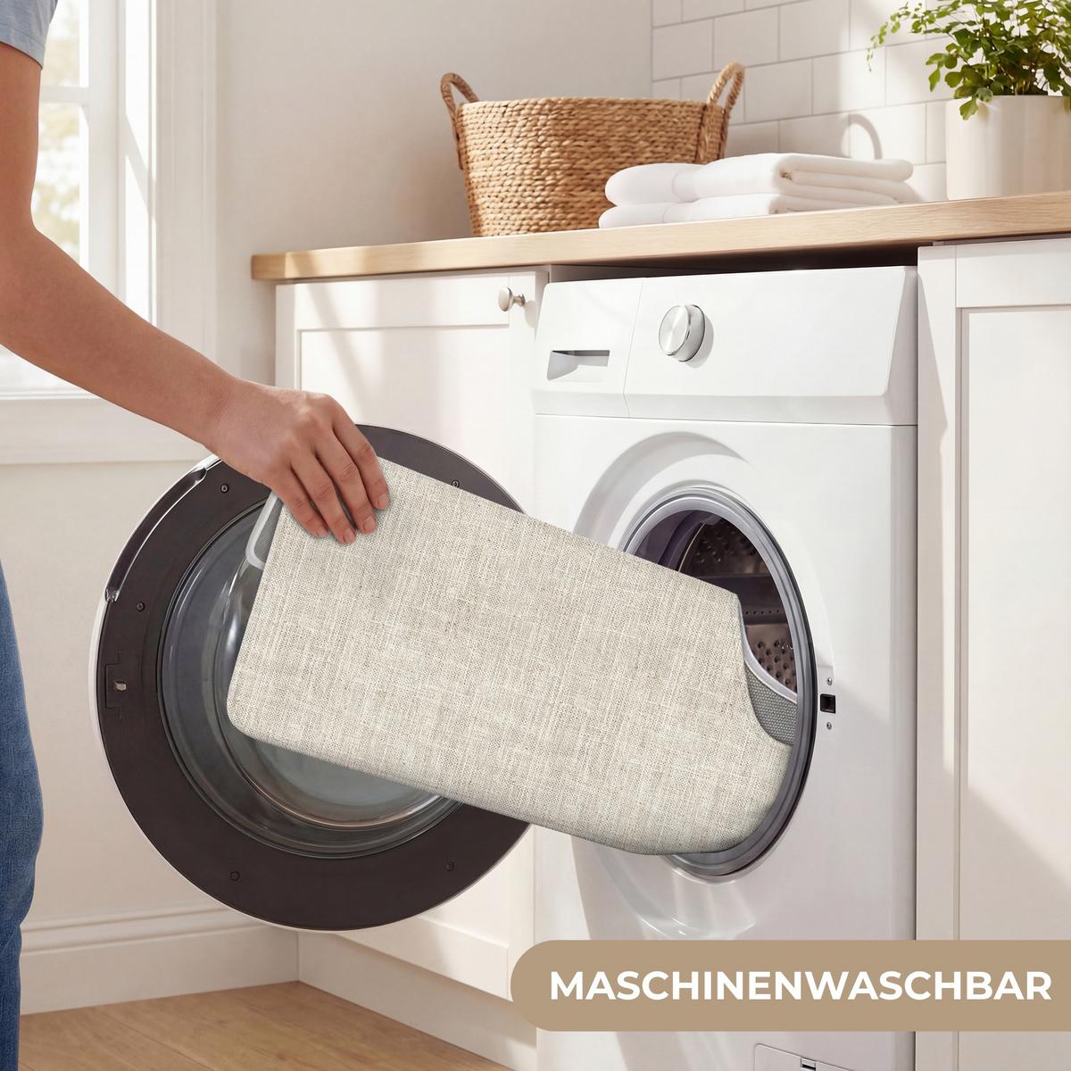 WC-VORLEGER Leinen - Textur - Beige Toilettenvorleger 55x60 cm - Beige, Textil (55/1cm) - OnlyWow