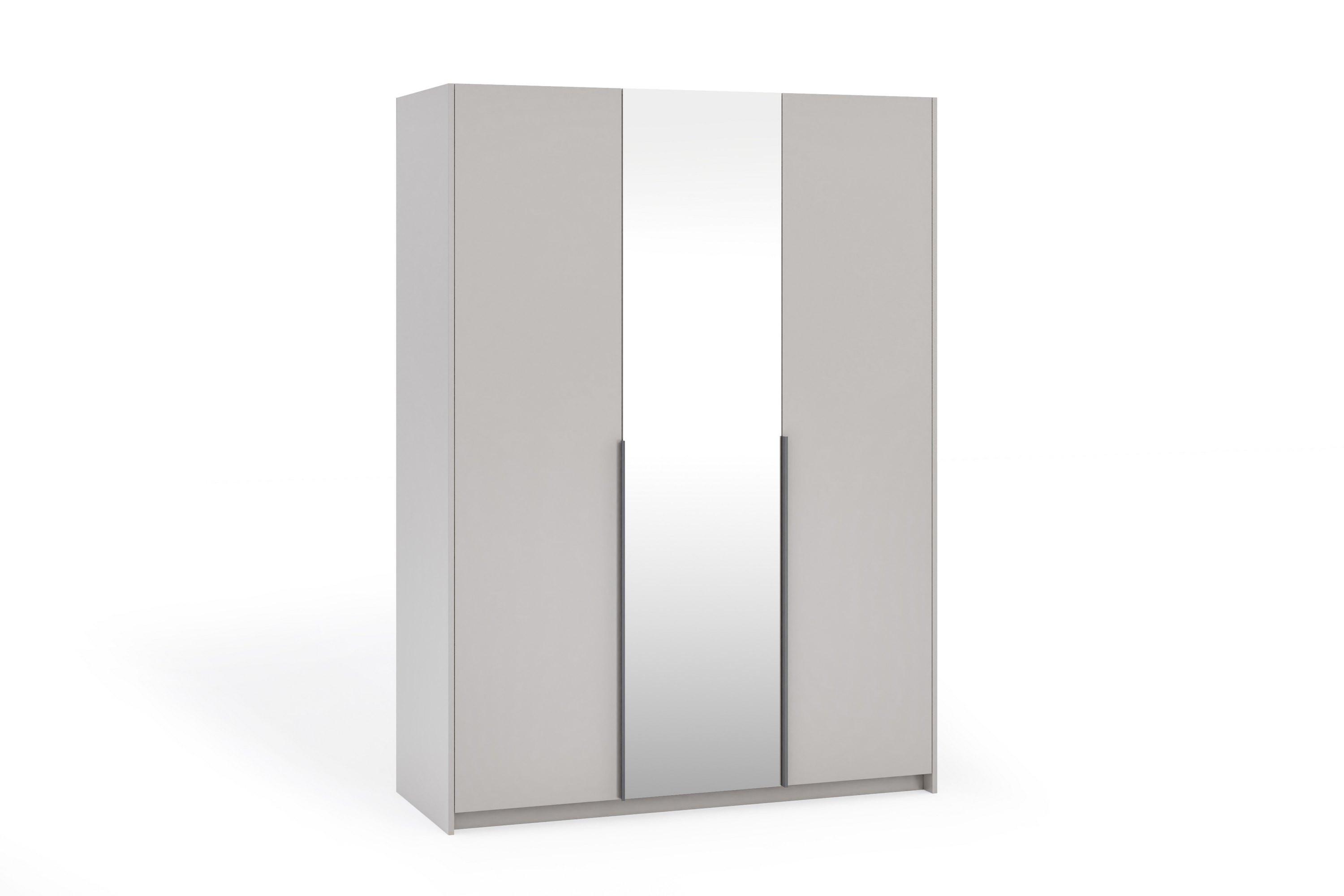 DREHTÜRENSCHRANK THALIA 148/204/58cm 3-türig mit Spiegel Kaschmir - Kaschmir, Holzwerkstoff (148/204/58cm) - MASSENO