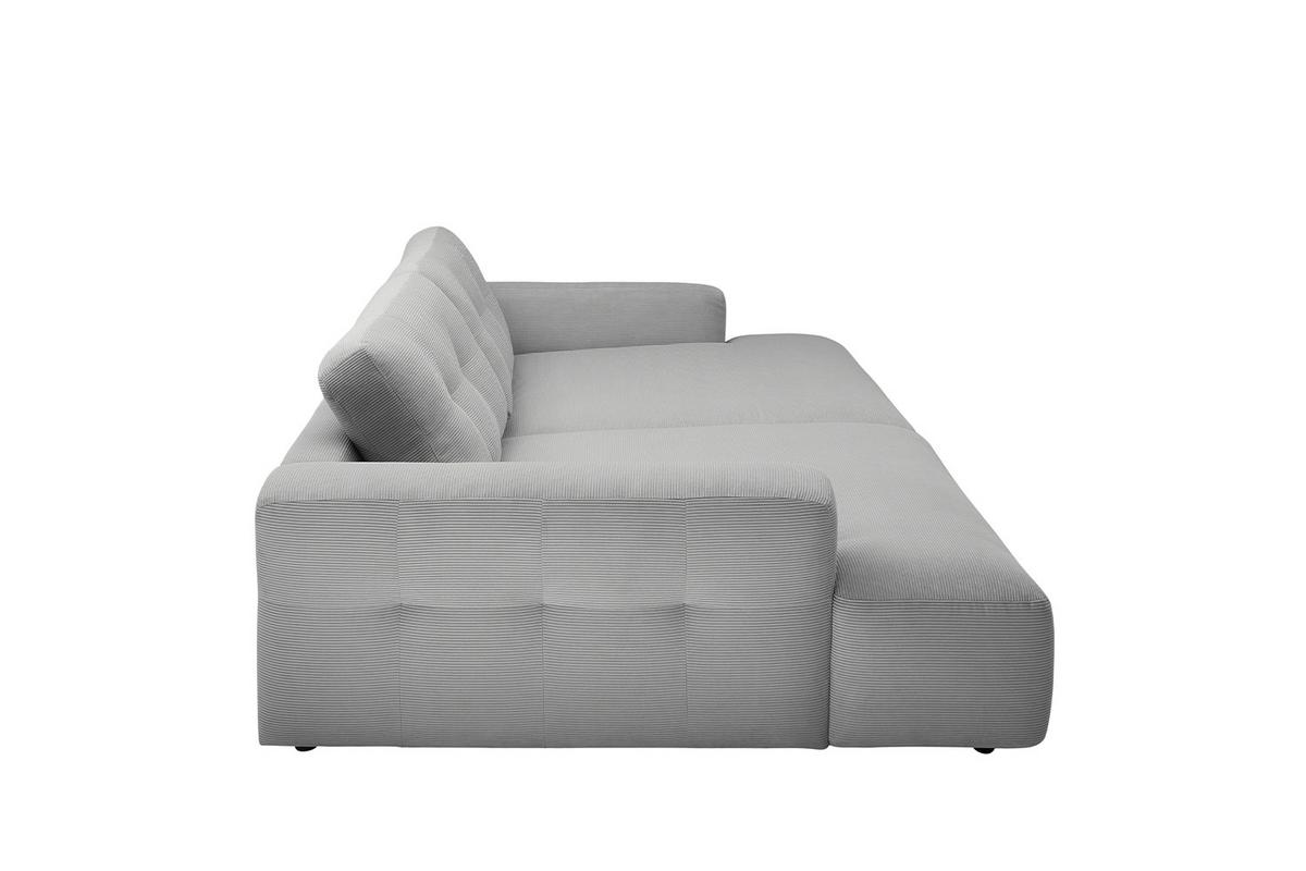 BIG SOFA MIKA Grau Cord - Schwarz/Grau, Kunststoff/Textil (300/86/167cm) - KAWOLA