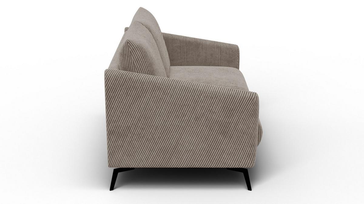 SOFA VILT 2-Sitzer, taupe - Taupe/Schwarz, Holzwerkstoff/Textil (142/89/94cm) - Wozimo