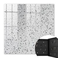 SCHLÜSSELBOX Schwarz 30x30 cm- Türöffnung nach rechts - Terrazzo-Stil - Weiß, Metall (30/30/5cm) - TULUP