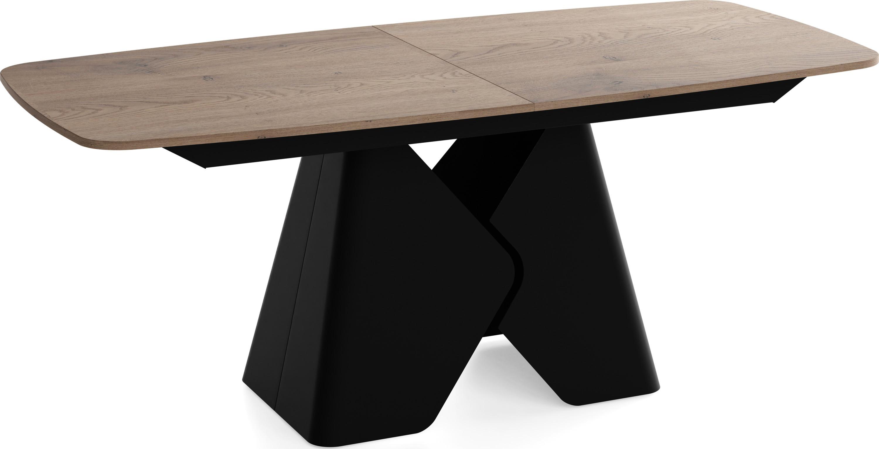 ESSTISCH Vanta rechteckig ausziehbar verlängerbar mit Schwarzem Metallgestell, Eiche Braun 180-270/90/76 cm - Greige/Schwarz, Holzwerkstoff/Metall (90/270/76cm) - WFL GROUP