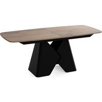 ESSTISCH Vanta rechteckig ausziehbar verlängerbar mit Schwarzem Metallgestell, Eiche Braun 180-270/90/76 cm - Greige/Schwarz, Holzwerkstoff/Metall (90/270/76cm) - WFL GROUP