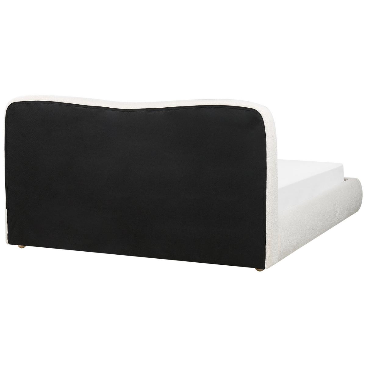 BETT mit Stauraum 160/200 cm Cremeweiß Blagnac - Weiß, Textil (160/200cm) - Beliani
