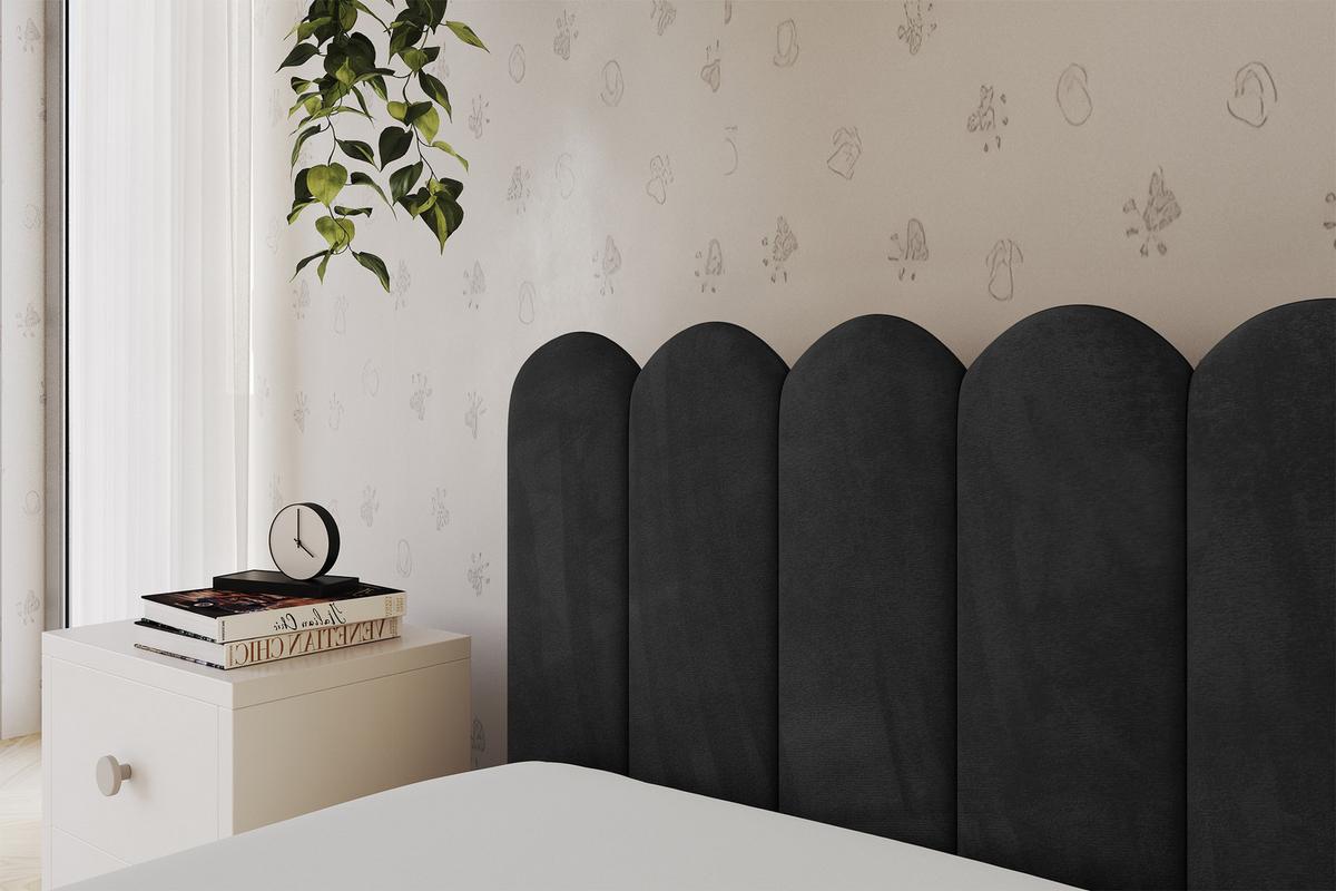 EINZELLBETT Jugendbett mit Bettkasten, Rechts - ARTY 80x200 Schwarz - Anthrazit, Holzwerkstoff/Textil (80/200cm) - ALTDECOR