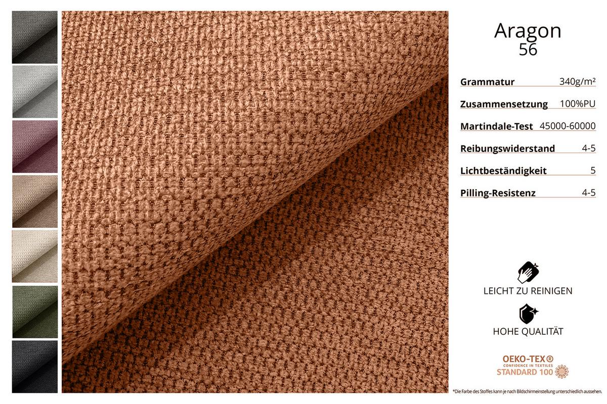 WOHNLANDSCHAFT mit Schlaffunktion und Bettkasten LIRA-U - 335x172x89 Apricot - Dunkelorange, Holzwerkstoff/Textil (335/89/172cm) - ALTDECOR