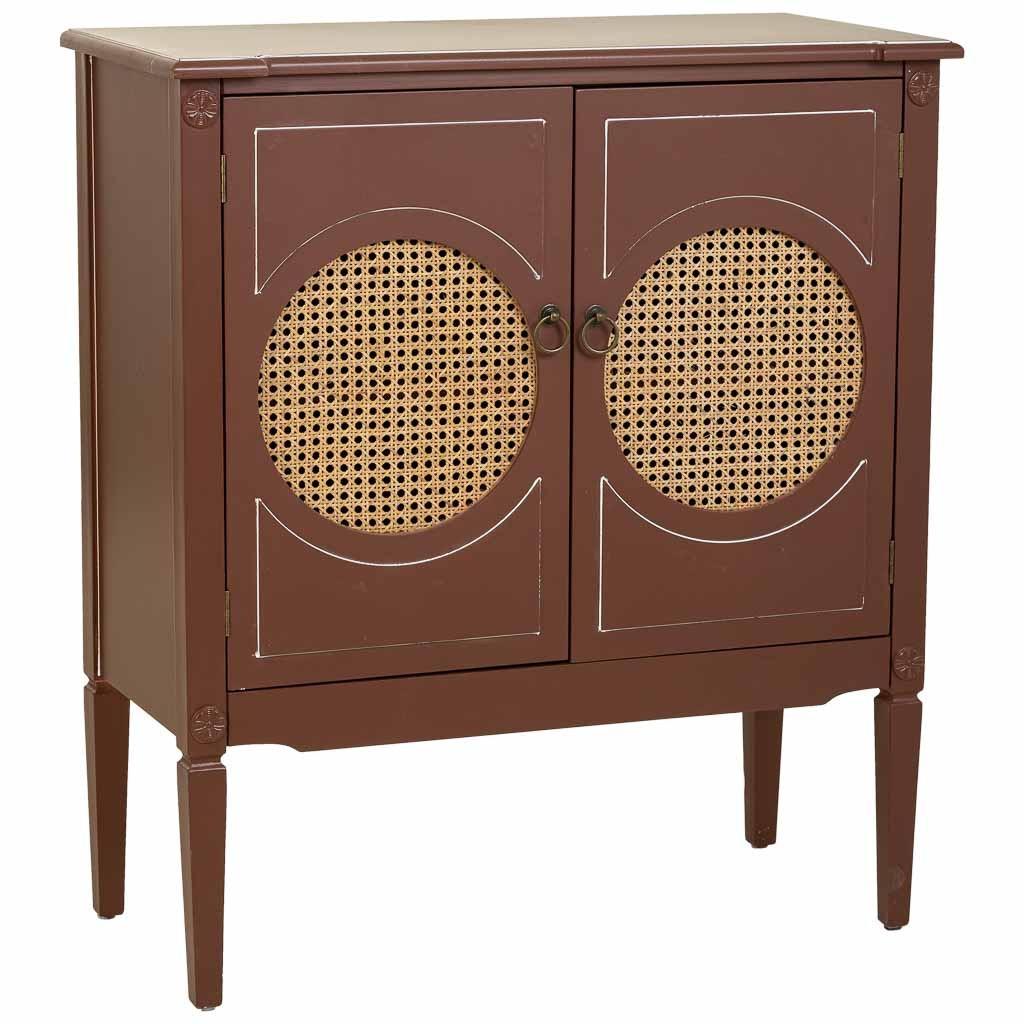 ANRICHTE aus Holz und Rattan braun, 80x38x90 cm - Braun, Holz (80/90/38cm) - Wanderlust