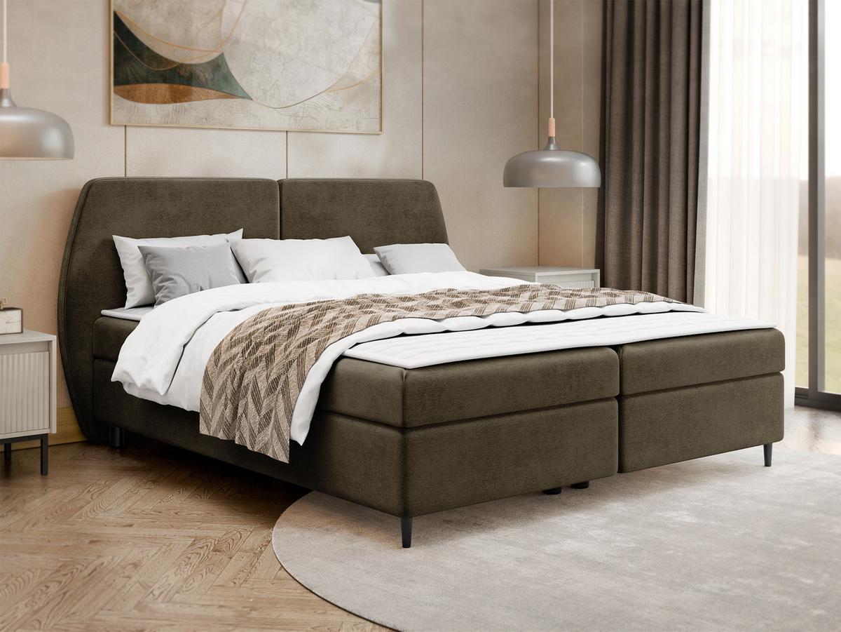 BOXBETT Madryt - H3 - Dunkelbraun/Schwarz, Holz/Holzwerkstoff (160/200cm) - MIRJAN24