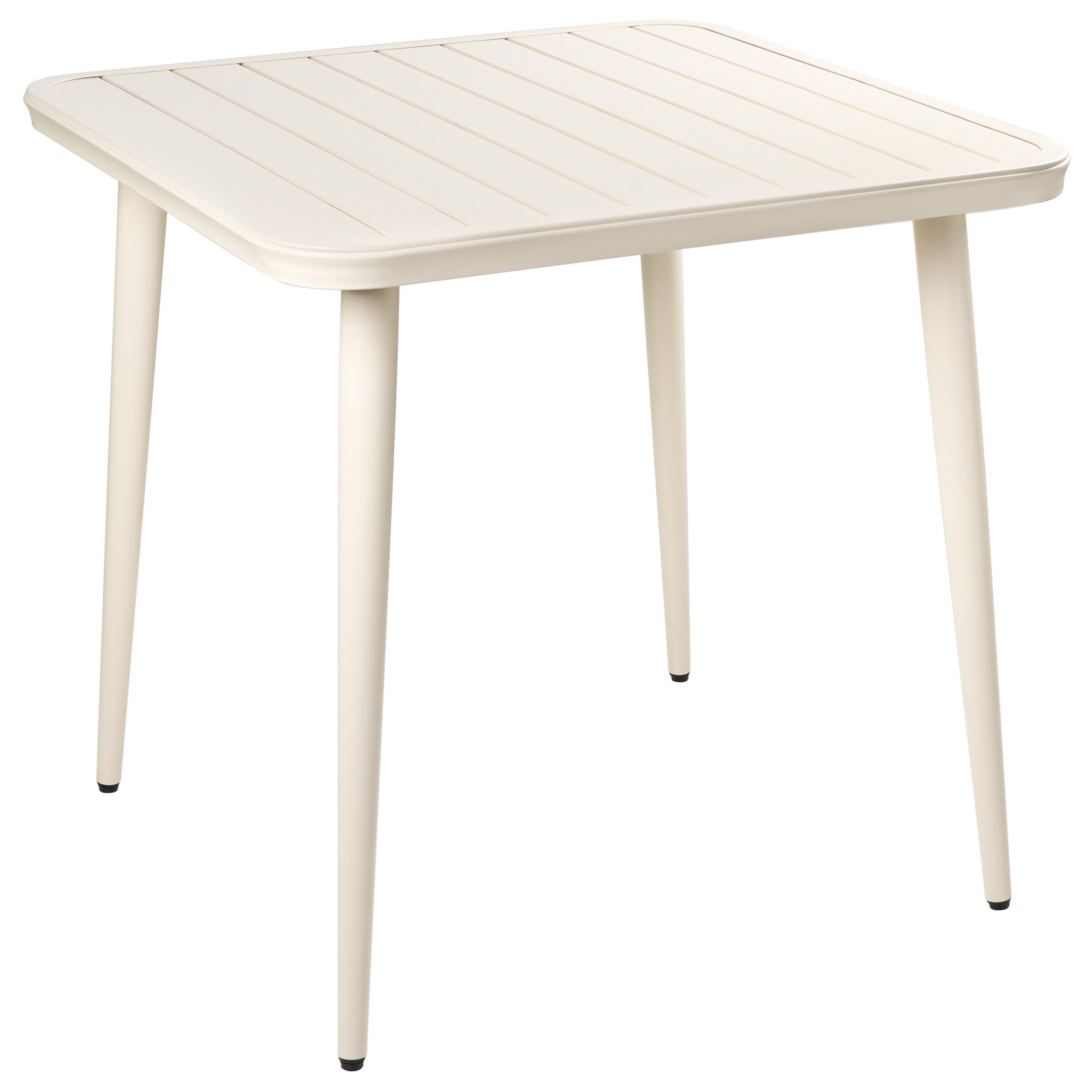 GARTENTISCH 80/80 cm Hellbeige Naturno - Beige, Metall (80/80/77cm) - Beliani