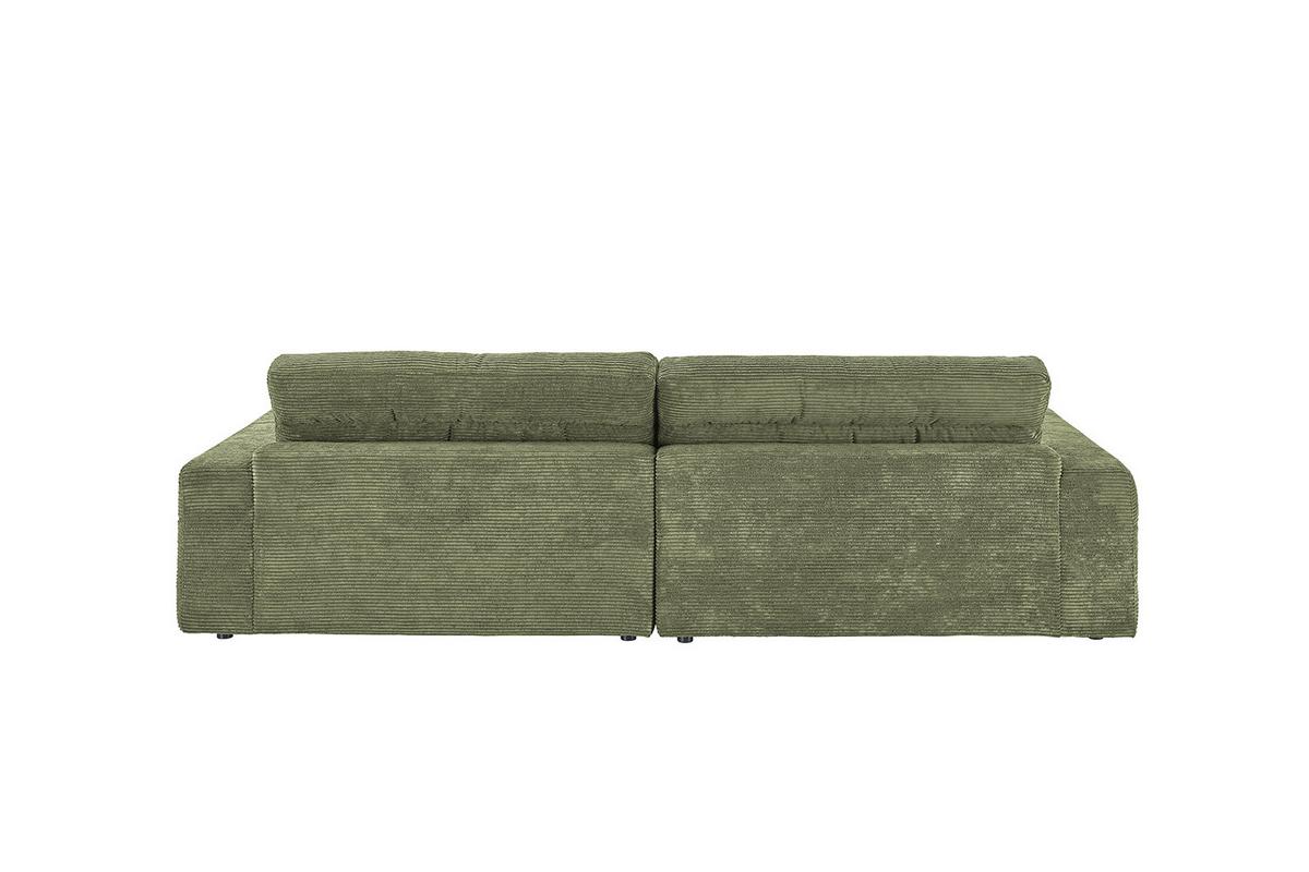 ECKSOFA LANA SOFA Grün Cord - Schwarz/Olivgrün, Textil (296/205cm) - KAWOLA