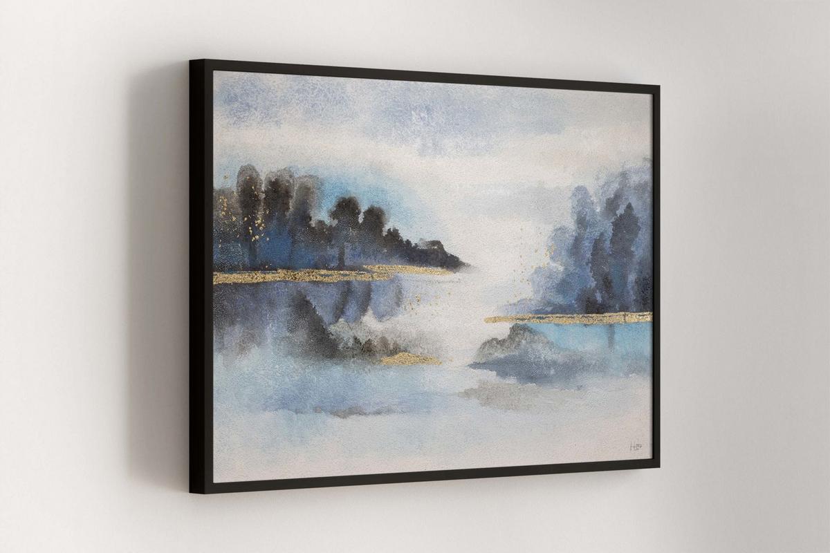 ACRYLBILD HANDGEMALT 120/80 cm - Blau/Weiß, Holz/Textil (120/80cm) - KUNSTLOFT