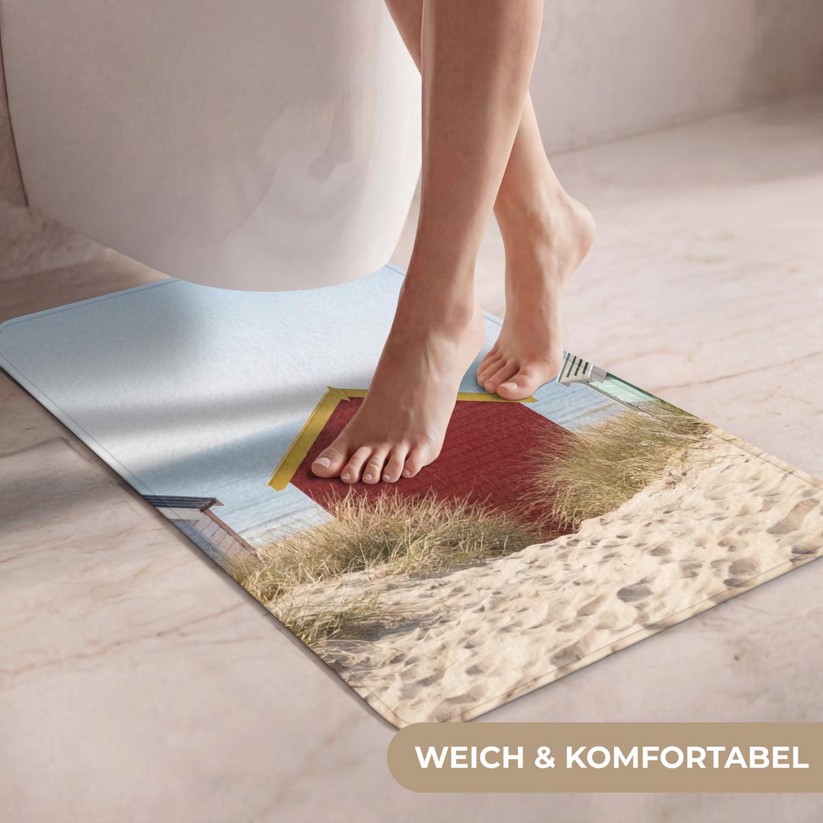 WC-VORLEGER Strand - Ferienhäuser - Farbenfroh - Dünen WC Teppich 50x80 cm - Multicolor, Textil (50/1cm) - OnlyWow