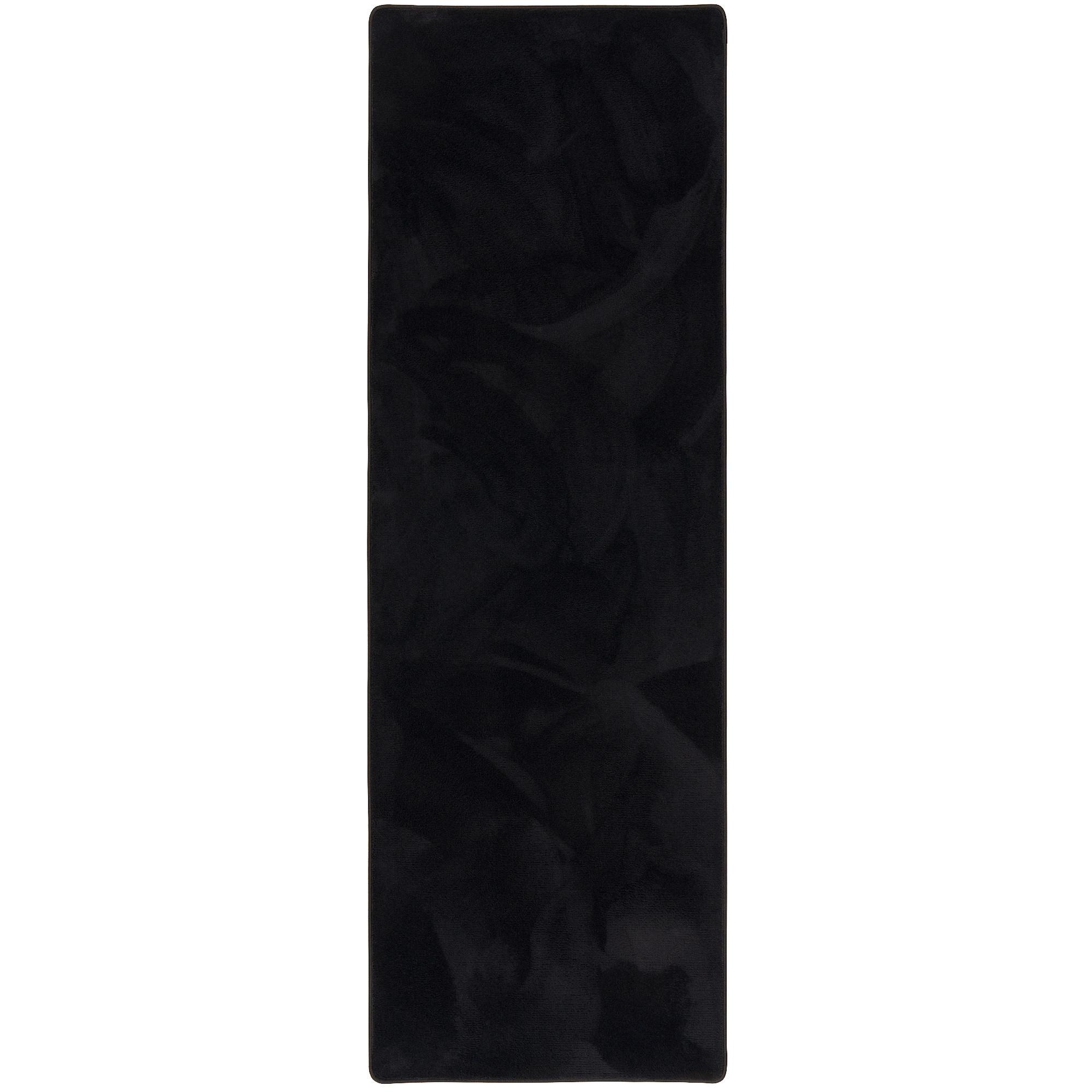 LUXUS SUPER SOFT HOCHFLOR LANGFLOR TEPPICH LÄUFER DELUXE - Schwarz, Textil (80/320cm) - Snapstyle